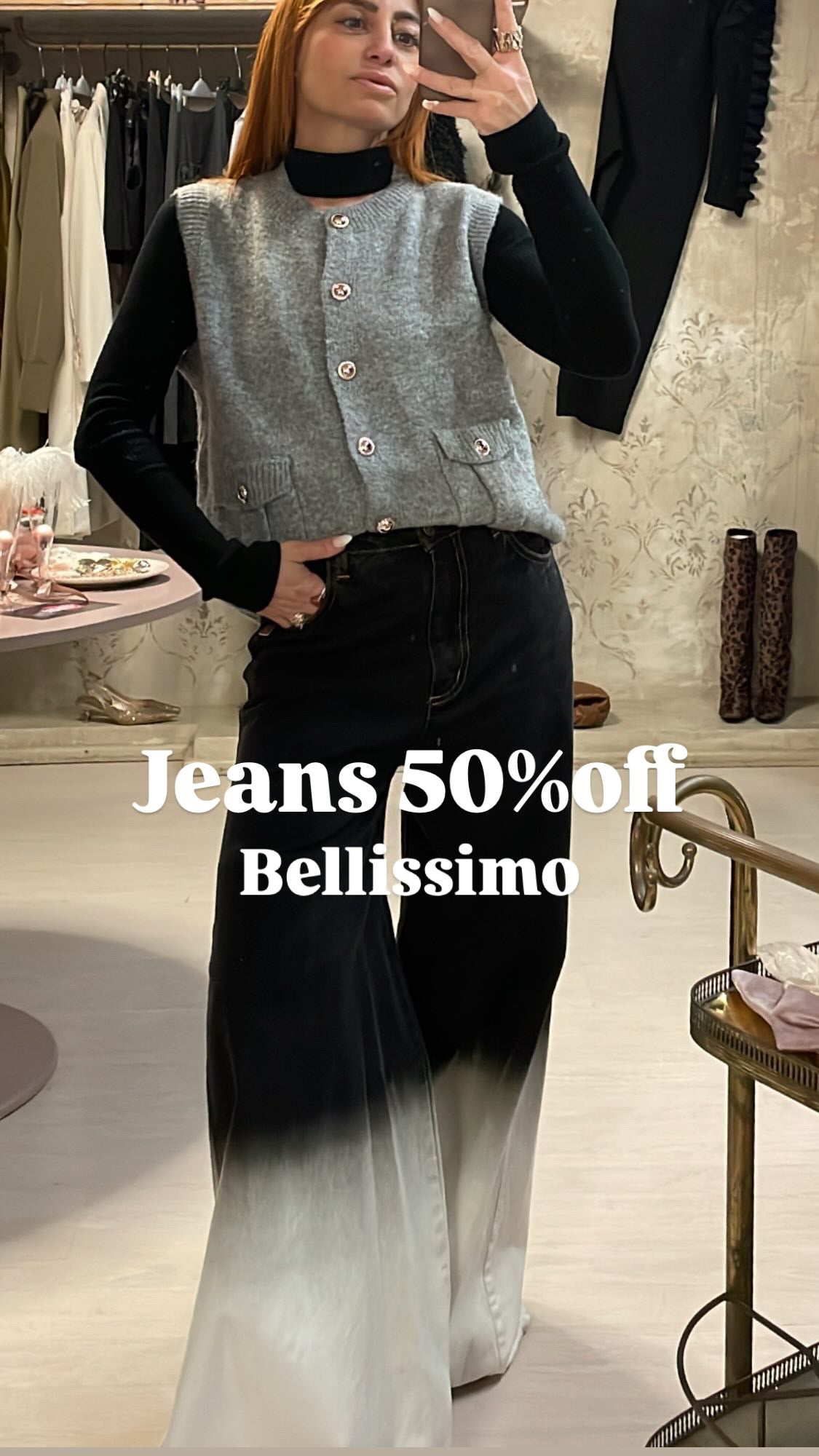 Jeans wide leg sfumato