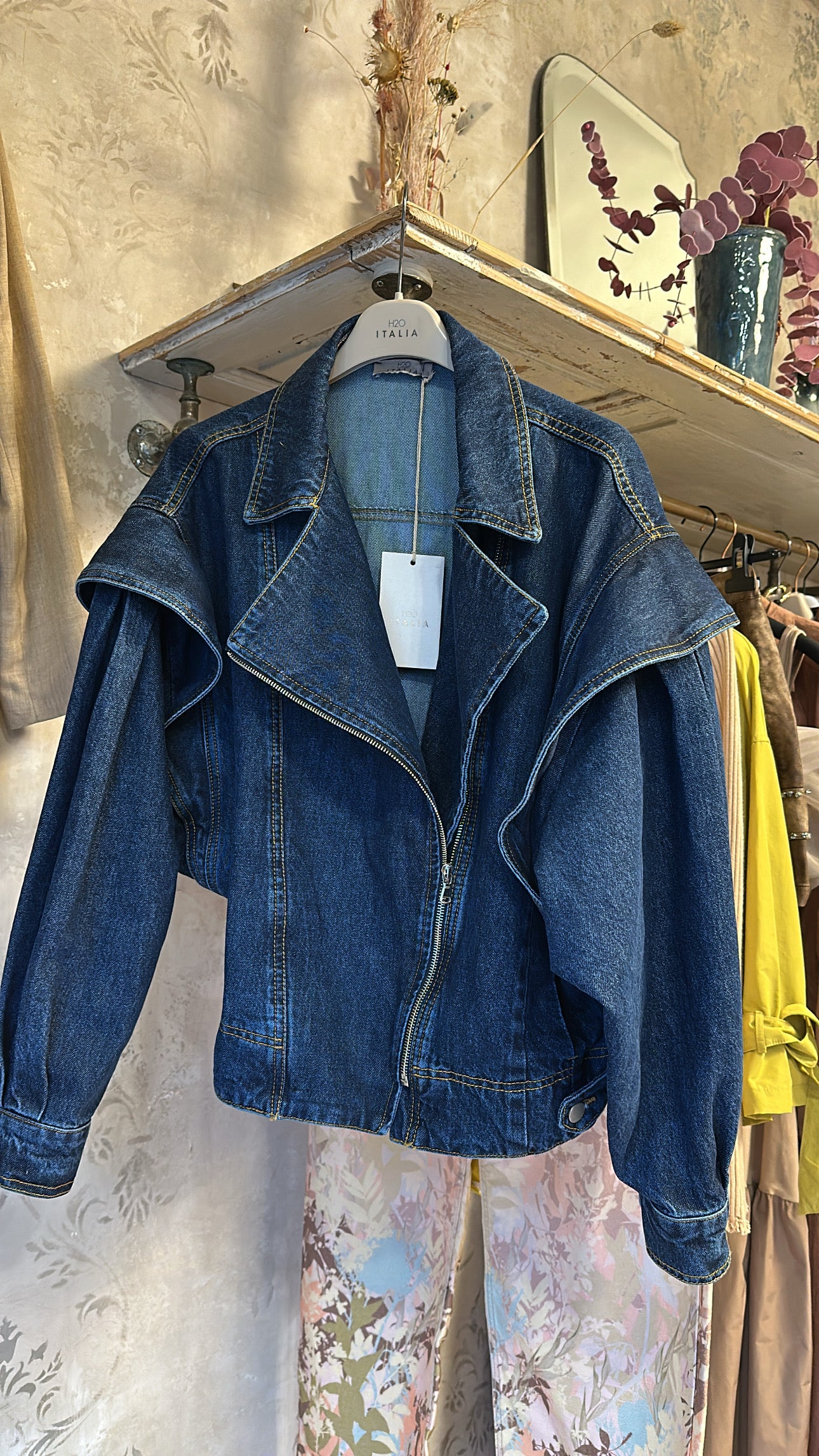 Giacca Denim taglio chiodo