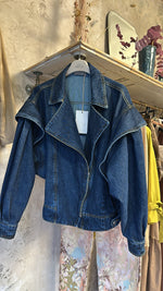 Carica l&#39;immagine nel visualizzatore di Gallery, Giacca Denim taglio chiodo
