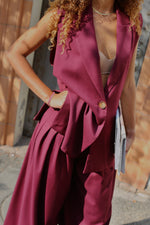 Carica l&#39;immagine nel visualizzatore di Gallery, Burgundy set gilet
