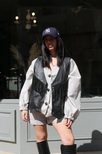 Gilet motociclista pelle frange