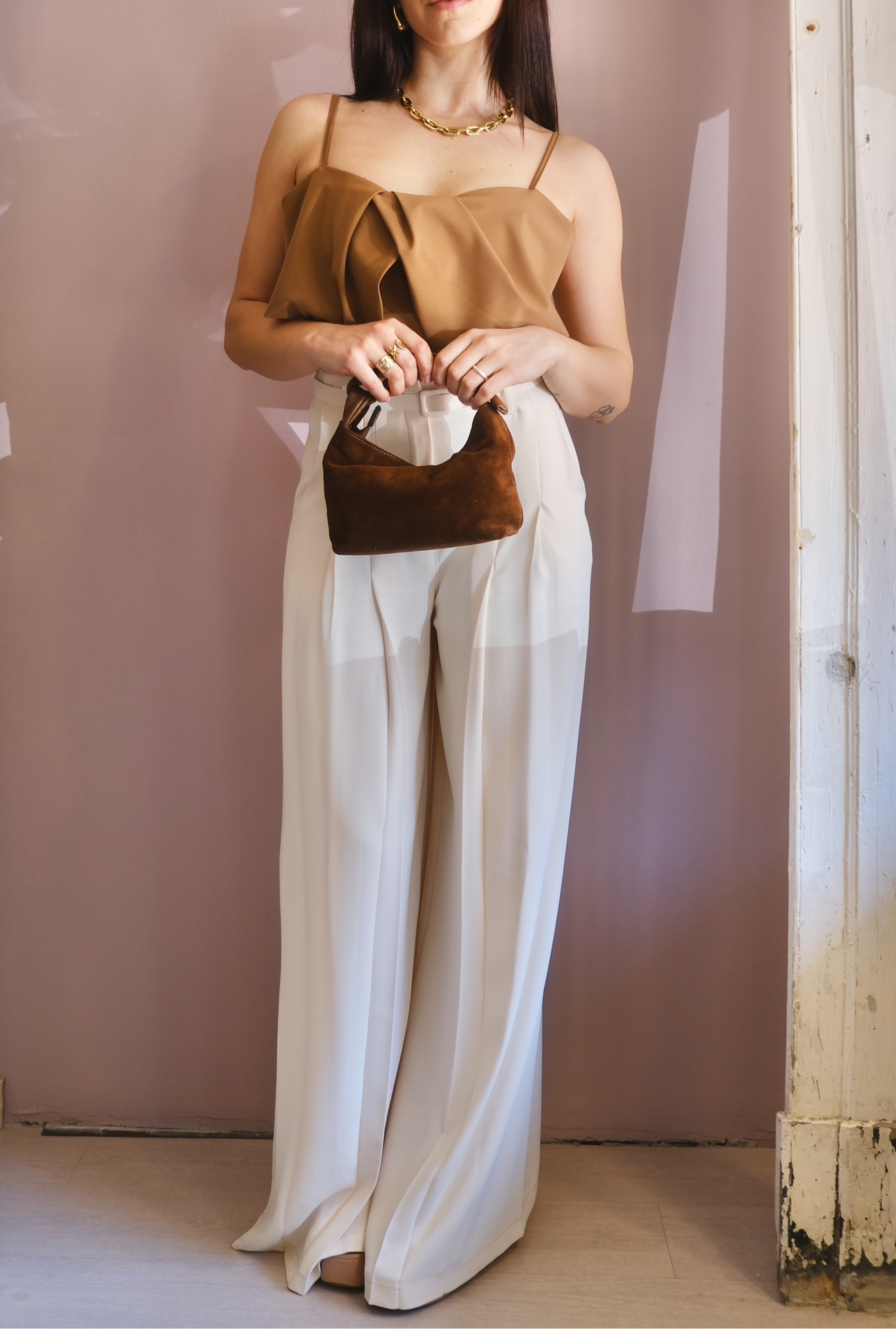 Pantalone burro con cinta