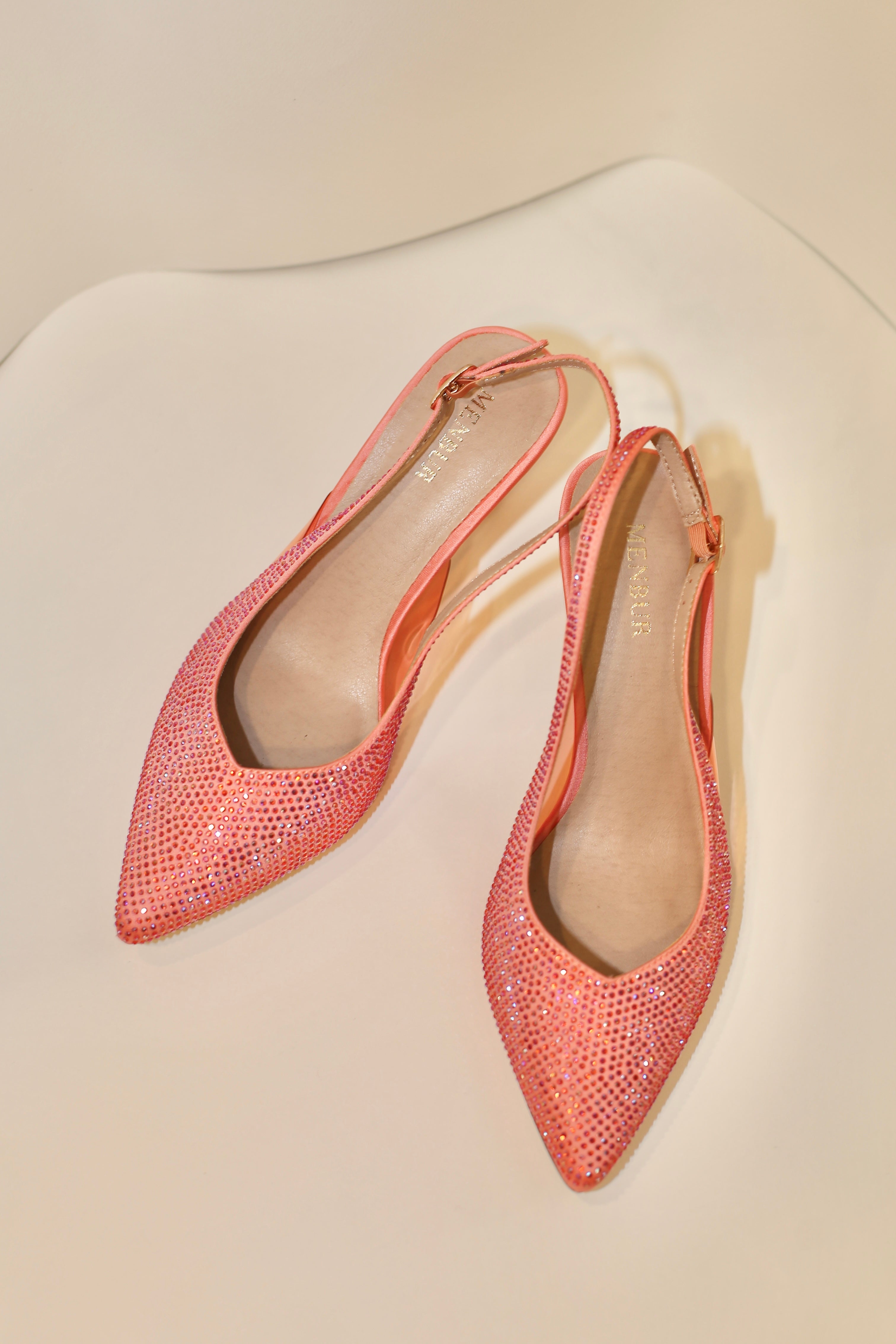 Sling back pesca con strass