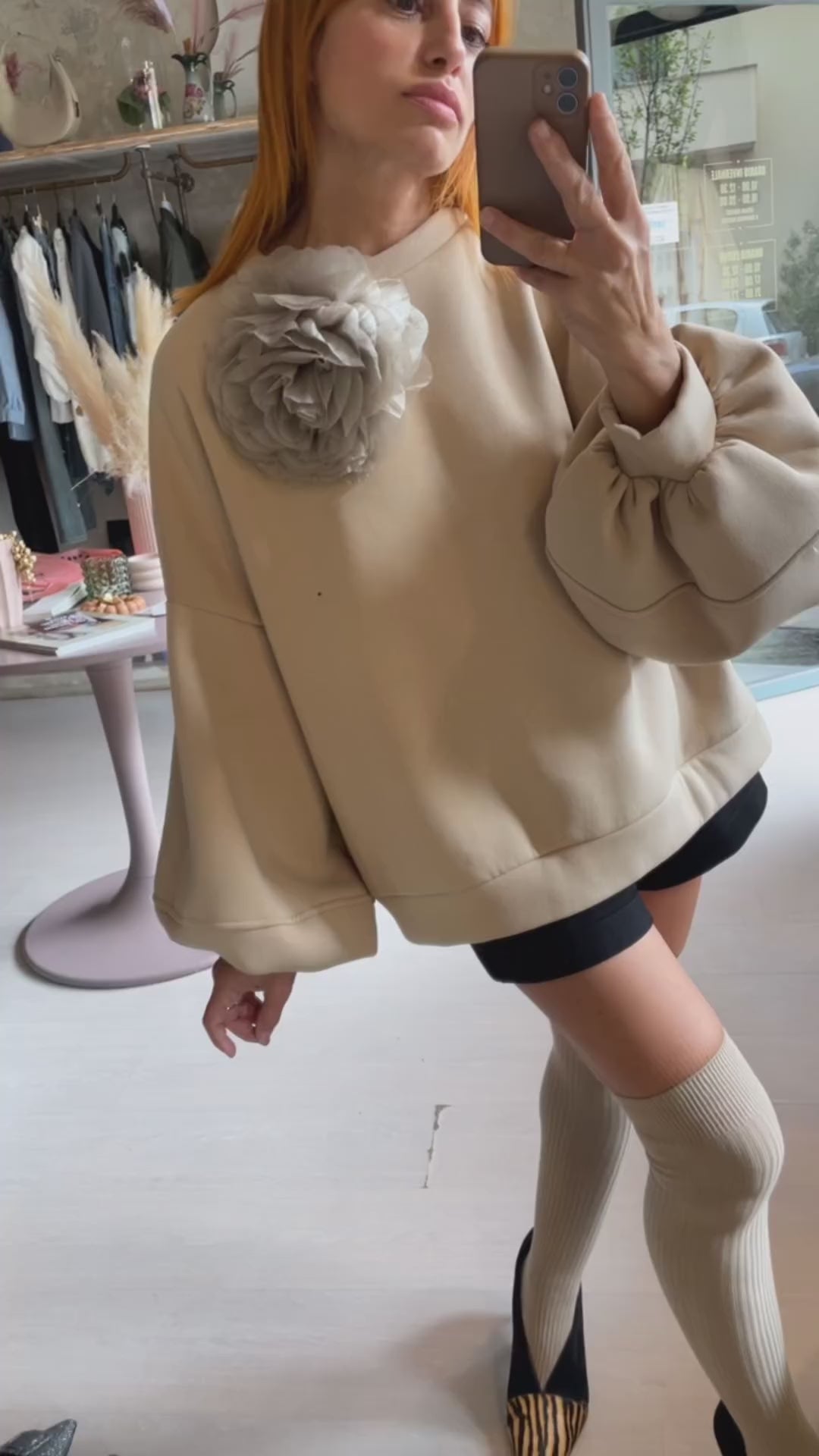 Felpa oversize con manica ampia