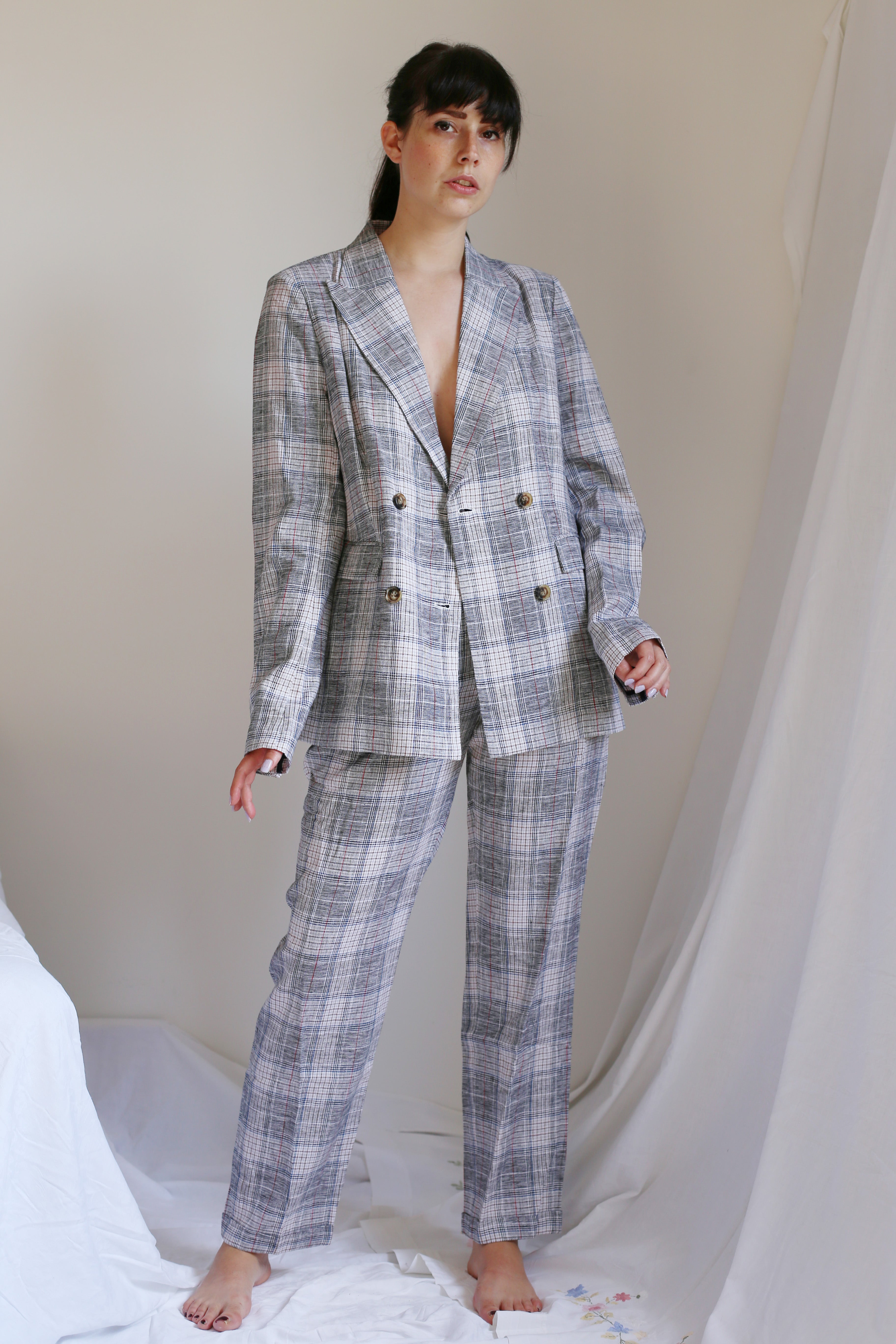Pantalone check grey