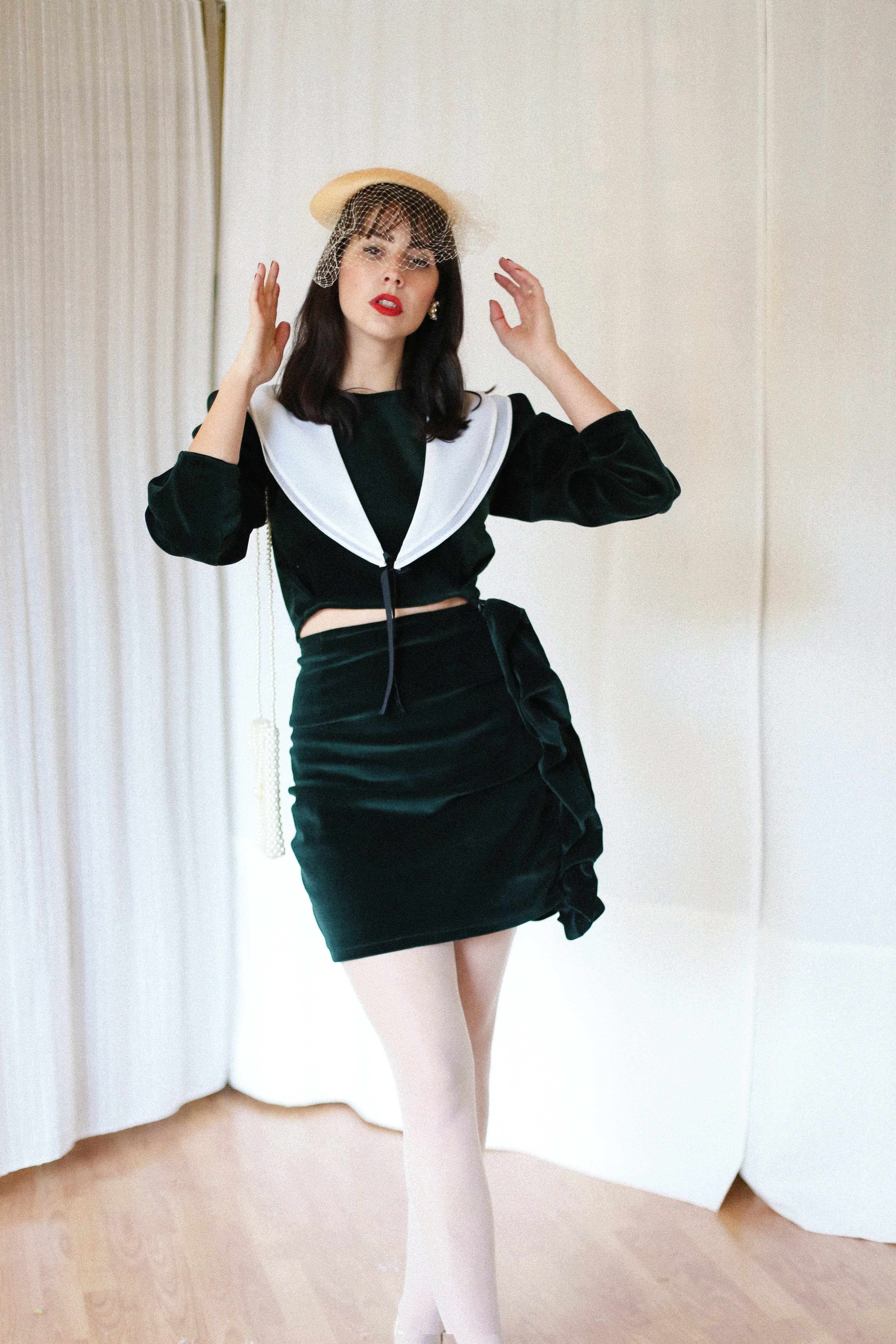 Velvet couture skirt