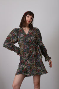 Abito wrap broccato